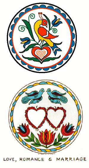 hearts and birds in design