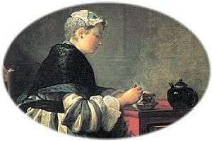 Lady taking tea by Chardinborder=