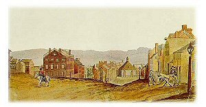 State Street, Albany, 1806 watercolor by Eights