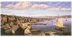 view of colonial Albany, NY by Tantillo