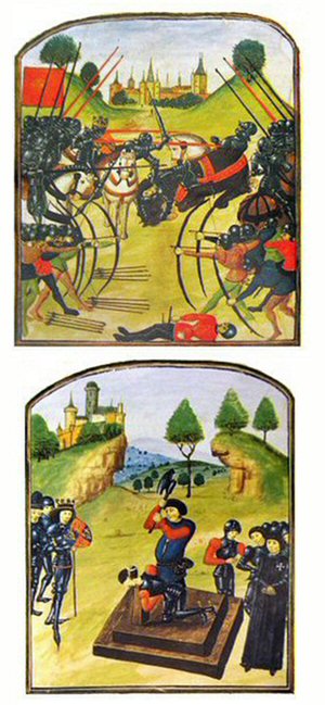 Battle of Tewkesbury and the Beheading of Somerset, illuminated manuscript